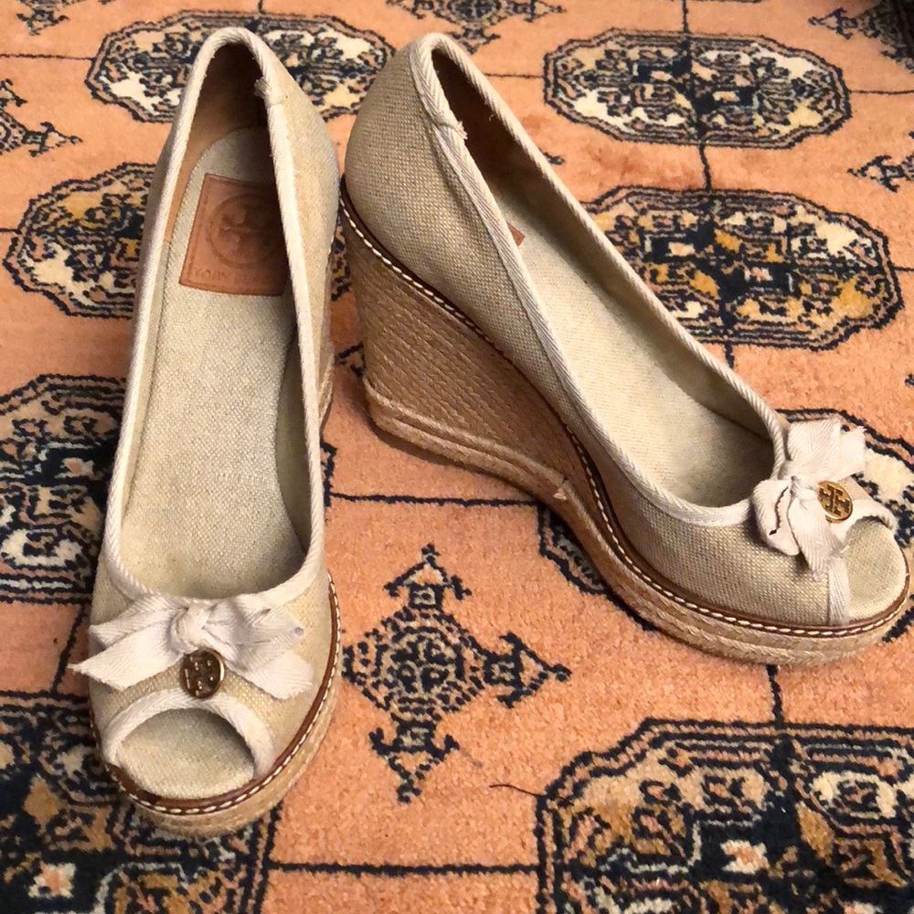 Tory Burch Jackie wedge espadrilles size 9.5